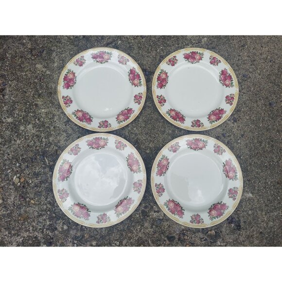 4 Farberware Sydney Roses Fine China Salad Plates - Picture 1 of 3